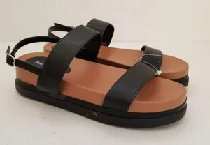 Bamboo Black Strap Platform Sandals 7.5 thumbnail 1