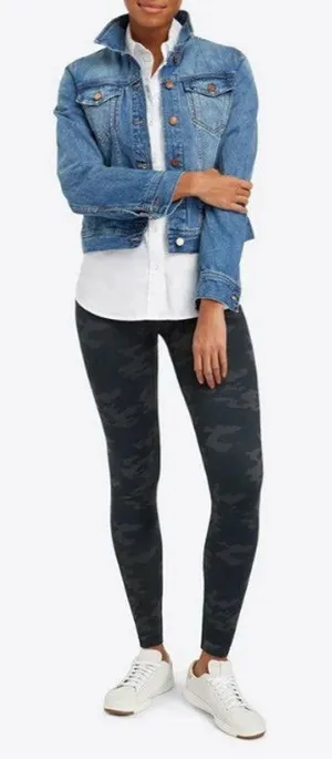 Spanx Look at Me‎ Now Seamless Legging Black Camo Size M #FL3515 thumbnail 1