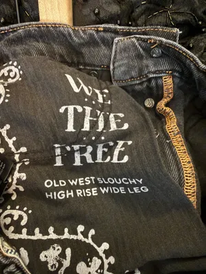 Free People We The Free Old West Slouchy High Rise Wide Leg Jeans Black 27 thumbnail 7