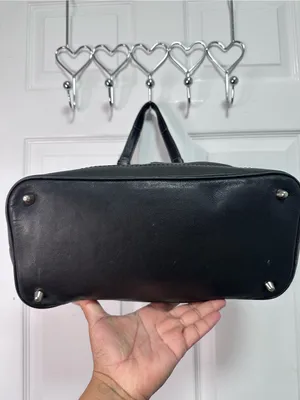 Coach Y2K Black Leather Shoulder Bag with Silver Buckle Hardware thumbnail 5