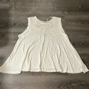 Free People Women's Meant to Be Mesh Lace Tank Top Linen Blend White Size Small‎ thumbnail 2