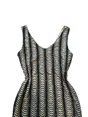 Symphony Vintage Black Sequin Mini Dress Y2K Club Coquette Party Cocktail Going Out thumbnail 2