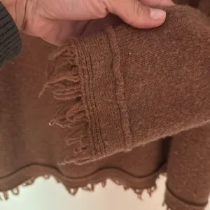 Free People‎ Oversized Brown Wool Linen Sweater Size Small thumbnail 4