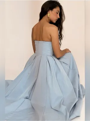 House of CB Audrey Tuscan Blue Midi Strapless Dress thumbnail 2