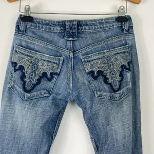 Antik Denim Vintage Blue Western Bootcut Flare Jeans Medium-Dark Wash Womens 27 thumbnail 8