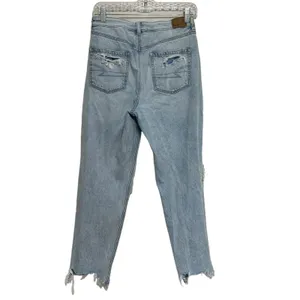 American Eagle Destroyed Light Wash Mom Jean Comfort Stretch Waist - Size 6 thumbnail 2