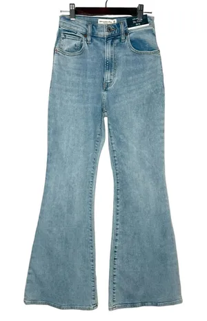 NWT Abercrombie & Fitch 0 S Ultra High Rise Flare Curve Love Jeans Medium Blue thumbnail 1