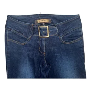 Bebe Vintage Y2K Low Rise boot cut Indigo jeans with belt buckle closure EUC thumbnail 2