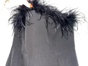 Ostrich feather jumpsuit Black Size L thumbnail 4