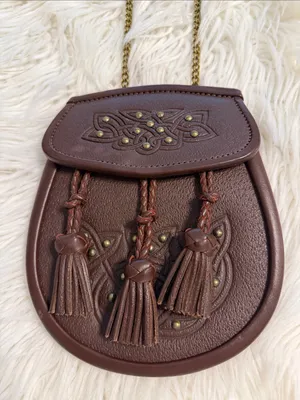 Nicoll Bros Bankfoot. Women's Brown Tassel Crossbody Bag 100% real leather thumbnail 2