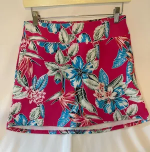 Tommy Bahama Tropical Print Skort Size S Pink Blue Golf Tennis Pickleball thumbnail 1