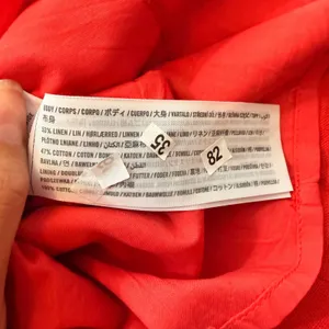 Abercrombie Fitch Red Linen Mini Dress Tiered Pleated Bodice Size Large thumbnail 10