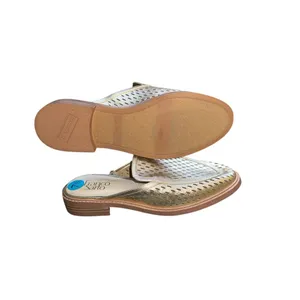 NEW Franco Sarto Aimee Gold Loafer Mule Slip On Eyelet Detail Comfort 7.5 thumbnail 6