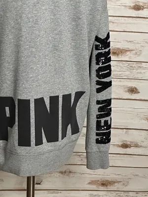 Victoria's Secret PINK sequin 'New York' cowl neck fleece sweatshirt Size Large thumbnail 6