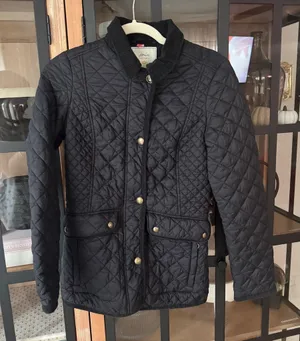 joules barn jacket Newdale Quilted Hunter Coat puffer corduroy collar zipper thumbnail 1