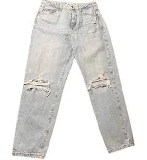 Zara Light Wash High Waisted Mom‎ Distressed Women's Jeans Size 6 thumbnail 1