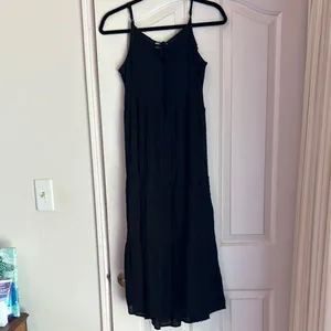 Black Maxi Sundress with Spaghetti Straps thumbnail 5