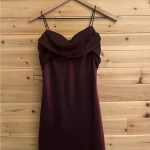 Vintage Betsy & Adam Size Small Burgundy Stain Drapey Bodice Prom Gown Vampire thumbnail 2