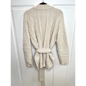 Pink Lily It Was All A Dream Chunky Beige Belted Cardigan NWOT thumbnail 15