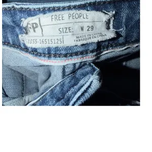 Free People Straight High Rise Tapered Cropped Denim Blue Jeans Size 29 thumbnail 5