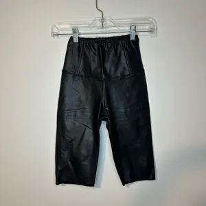ALLSAINTS Cora Cycling Shorts Leather Raw Hem Sz 0‎ thumbnail 3