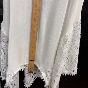 Sleeveless Beach Dress Crocheted Lace Straps Sz S Asymmetric Grad Ethereal Bride thumbnail 14