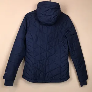 Columbia Women’s Omni-Heat Puffer Sherpa Lined Hood Navy Blue Zip-Up Jacket thumbnail 9