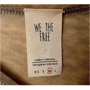 Free People We The Free Cinch Me Tee Top Khaki Beige Ruched Waist Size M Cotton thumbnail 8