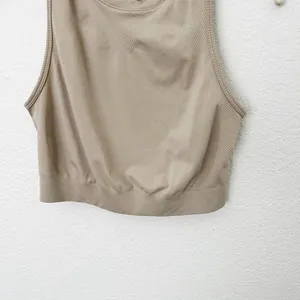 [Alphalete] Tan Linen Seamless Stratus Crop Tank Top Crew Neck Workout Size XL thumbnail 7