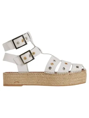 Free People Gable Glad Espadrille Gladiator Sandals White Leather Size 36, US 6 thumbnail 3