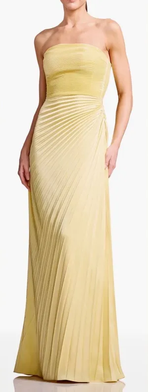 NEW Dress The Population Kinley Accordion Pleat Strapless Evening Gown Sz XXL thumbnail 1