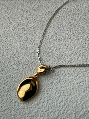 NWOT Jenny Bird Two-Tone Silver Chain Necklace with Gold Pendant Charm thumbnail 4
