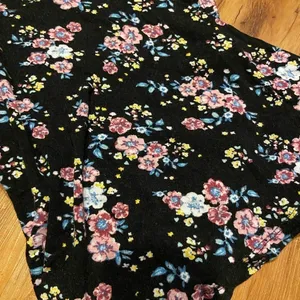 Y2K Wet Seal Floral Mini Skirt Medium Black Pink Fit & Flare thumbnail 2