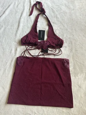 Outcast Clothing 2 Piece Set Kendrick top raspberry shimmer Kendrick skirt raspberry shimmer thumbnail 7