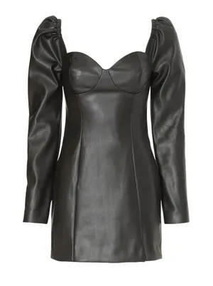 Louna Faux Leather Mini Dress Black Size Large thumbnail 1