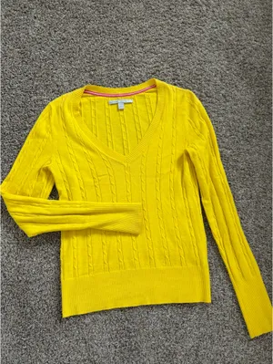 Yellow Cable Knit Y2K Sweater thumbnail 4