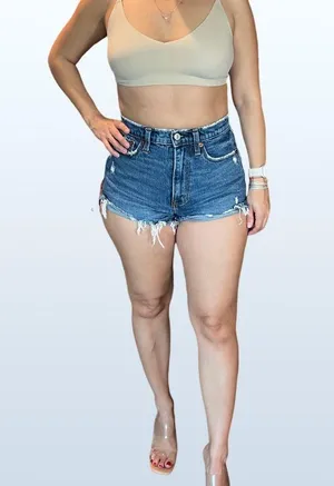 Mom Short High-Rise in Dark Wash, Size 0/25 thumbnail 6