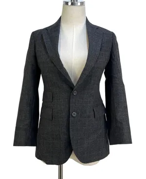 Polo Ralph Lauren Plaid Blazer Vintage Wool Gray USA Made thumbnail 1