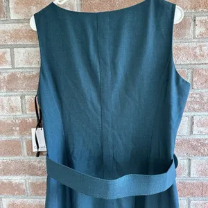 NWT Calvin Klein Belted Sheath Professional Dress Teal Blue Size 12 thumbnail 6