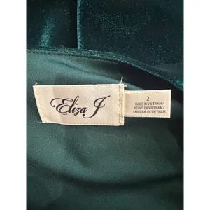 Eliza J Green Dark Velvet Dress Ruched Front Size 2 Fairy Grunge Goth Holiday thumbnail 8