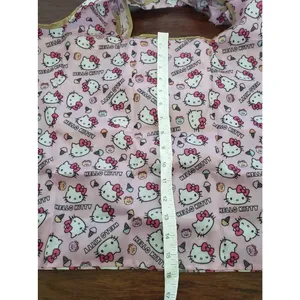 Hello Kitty Chic Kawaii Eco Friendly Trendy Packable Sturdy Reusable Nylon Bag thumbnail 3