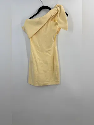 SNDYS Jaymes Mini Dress in Panna Cotta Yellow Size M thumbnail 8