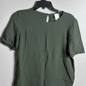 H&M Women Dark green‎ Formal blouse top size 6 thumbnail 3