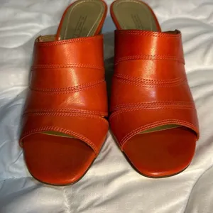 Circa Joan David Wedges Shoes Leather Red Size 6M thumbnail 1