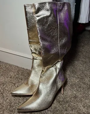 JustFab Metallic Boots thumbnail 1