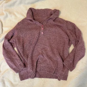Karen Scott Pinks and Brown Button Sweater thumbnail 1