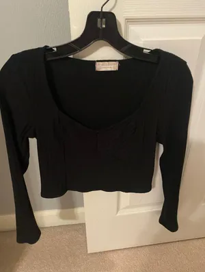Altar'd State black crop top thumbnail 1
