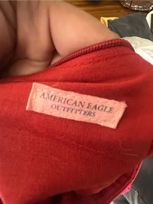 American Eagle Red Raffia Straw Tote Bag Woven Beach Summer Boho Handbag thumbnail 6