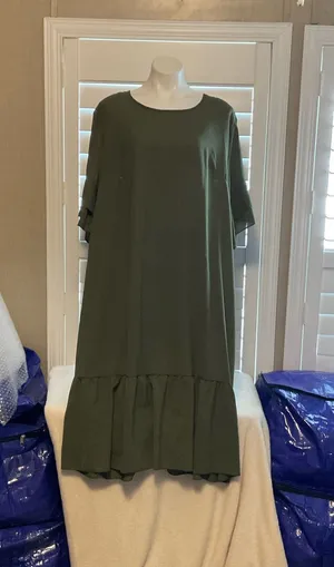 Shein Olive Green Dress Long thumbnail 1