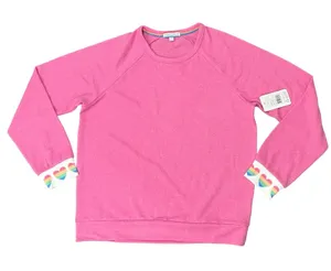 P.J. Salvage Pink Rainbow Heart Long Sleeve Soft Jersey Tee size M NEW Tags thumbnail 1